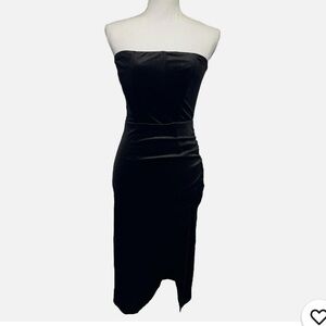 Trixxi Black Strapless Velvet Dress